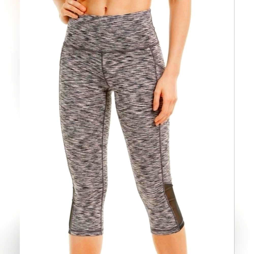 Ideology Space Dyed w/ Mesh Inset Performance Cropped Legging Size Small